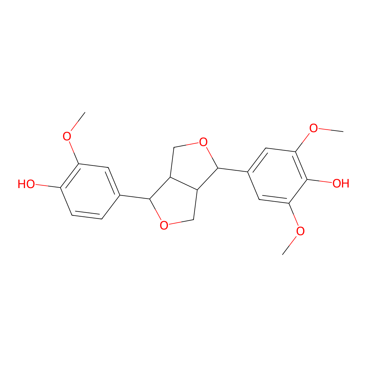 Medioresinol, (+)- molecular structure, CAS 40957-99-1
