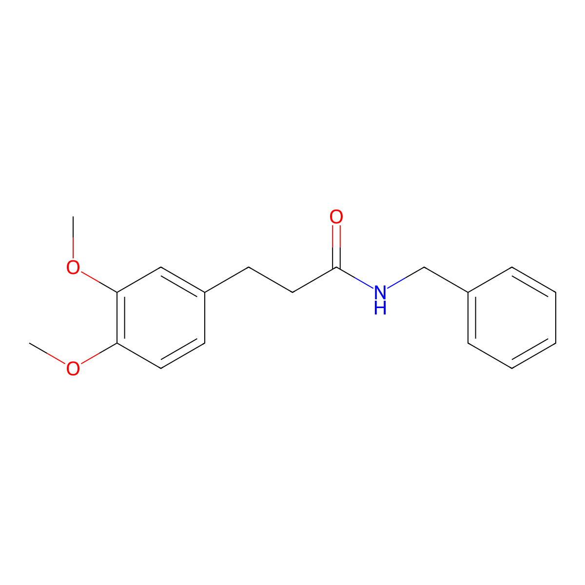 N-benzyl-3-(3,4-dimethoxyphenyl)propanamide molecular structure, CAS 40958-49-4