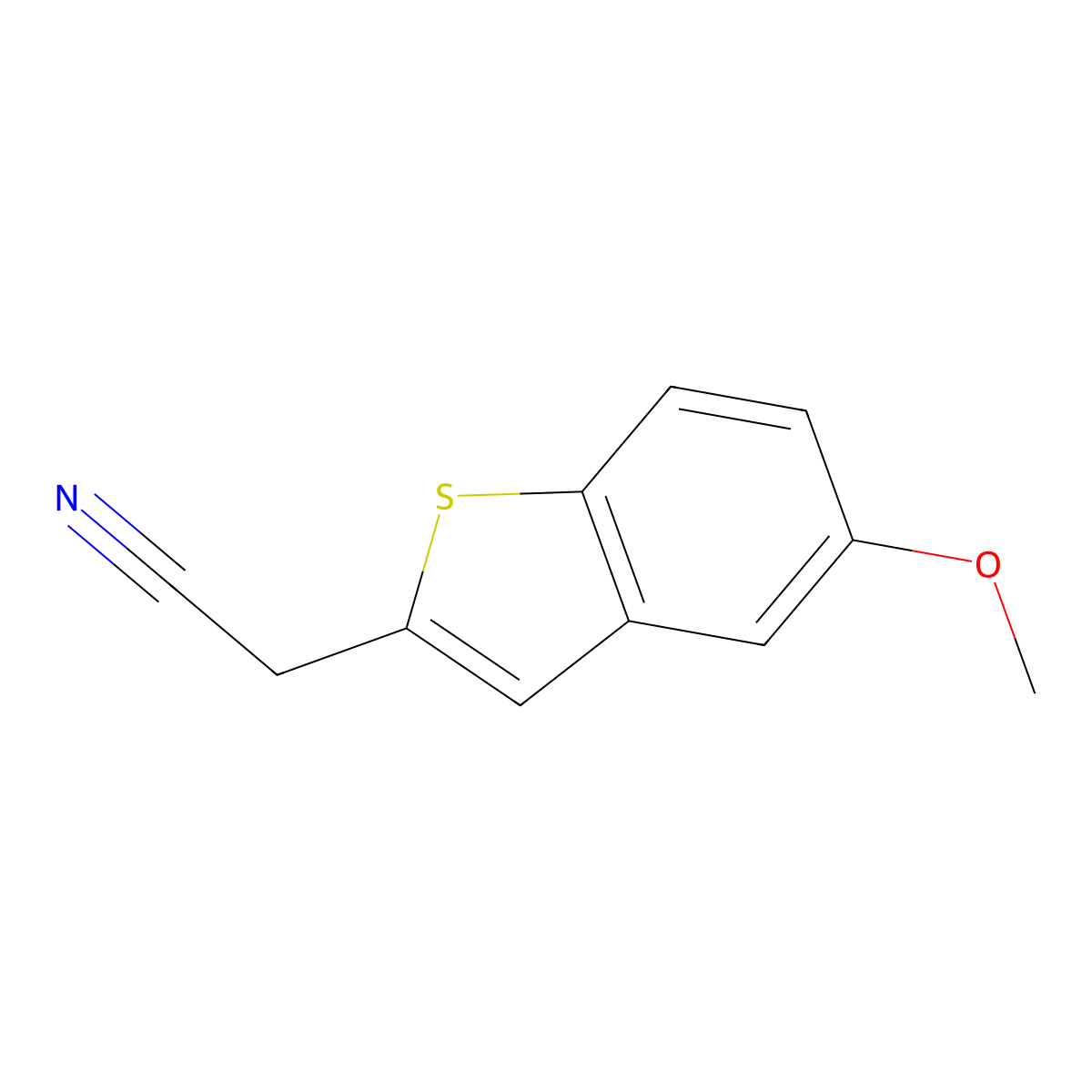 2-(5-Methoxy-1-benzothiophen-2-yl)acetonitrile molecular structure, CAS 40958-76-7
