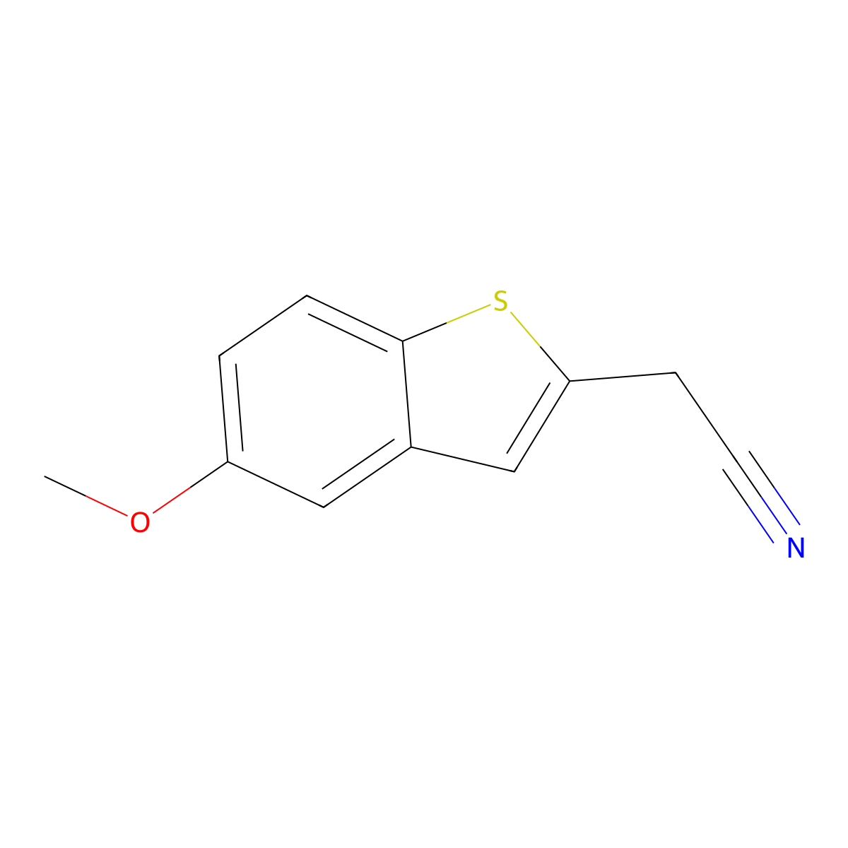 2-(5-Methoxy-1-benzothiophen-2-yl)acetonitrile molecular structure, CAS 40958-76-7