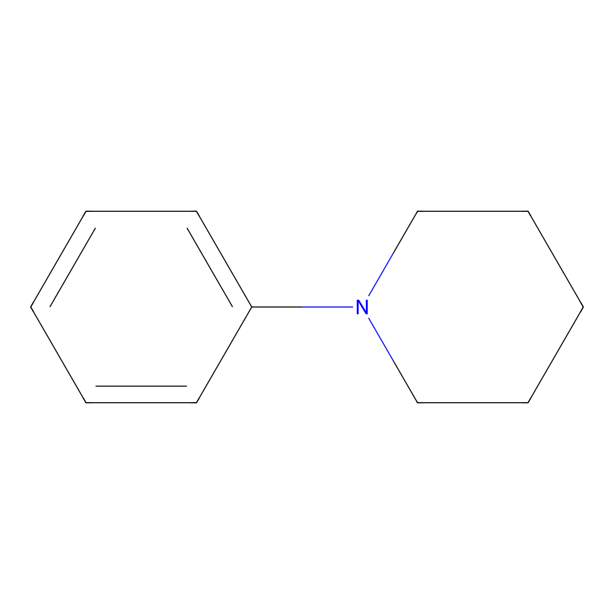 1-Phenylpiperidine molecular structure, CAS 4096-20-2