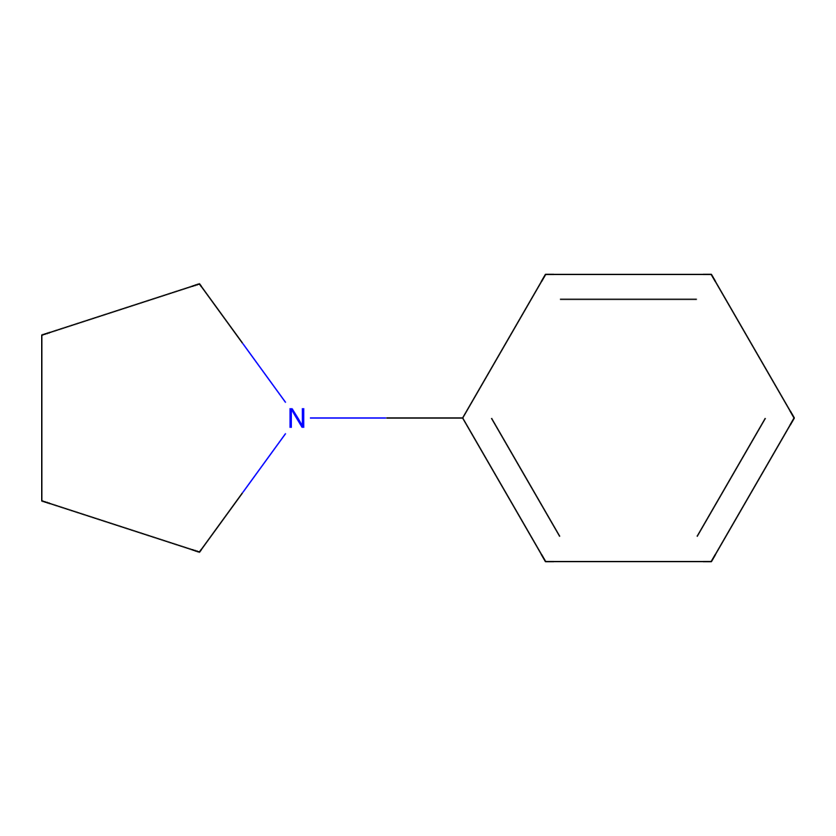 1-Phenylpyrrolidine molecular structure, CAS 4096-21-3