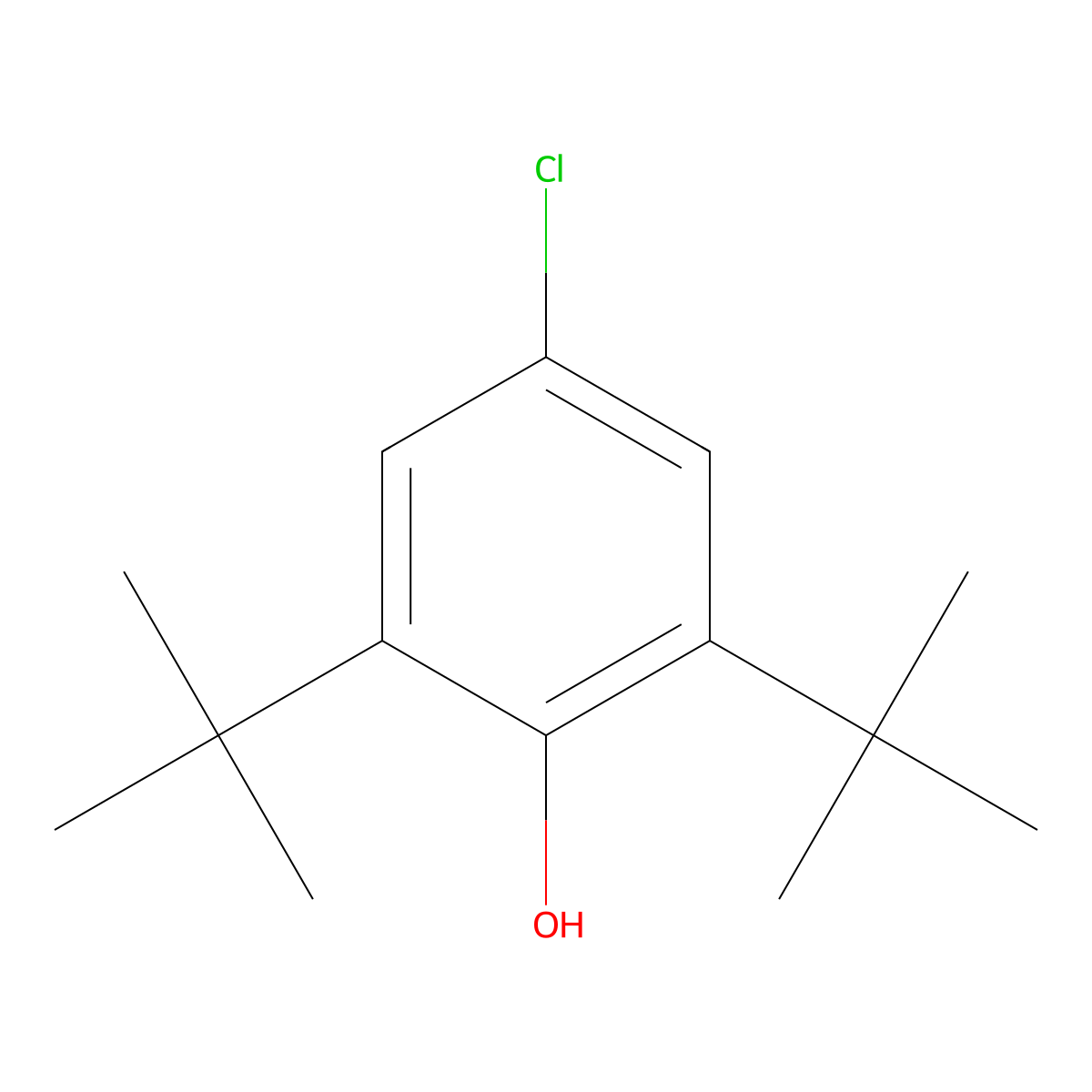 2,6-Di-tert-butyl-4-chlorophenol molecular structure, CAS 4096-72-4
