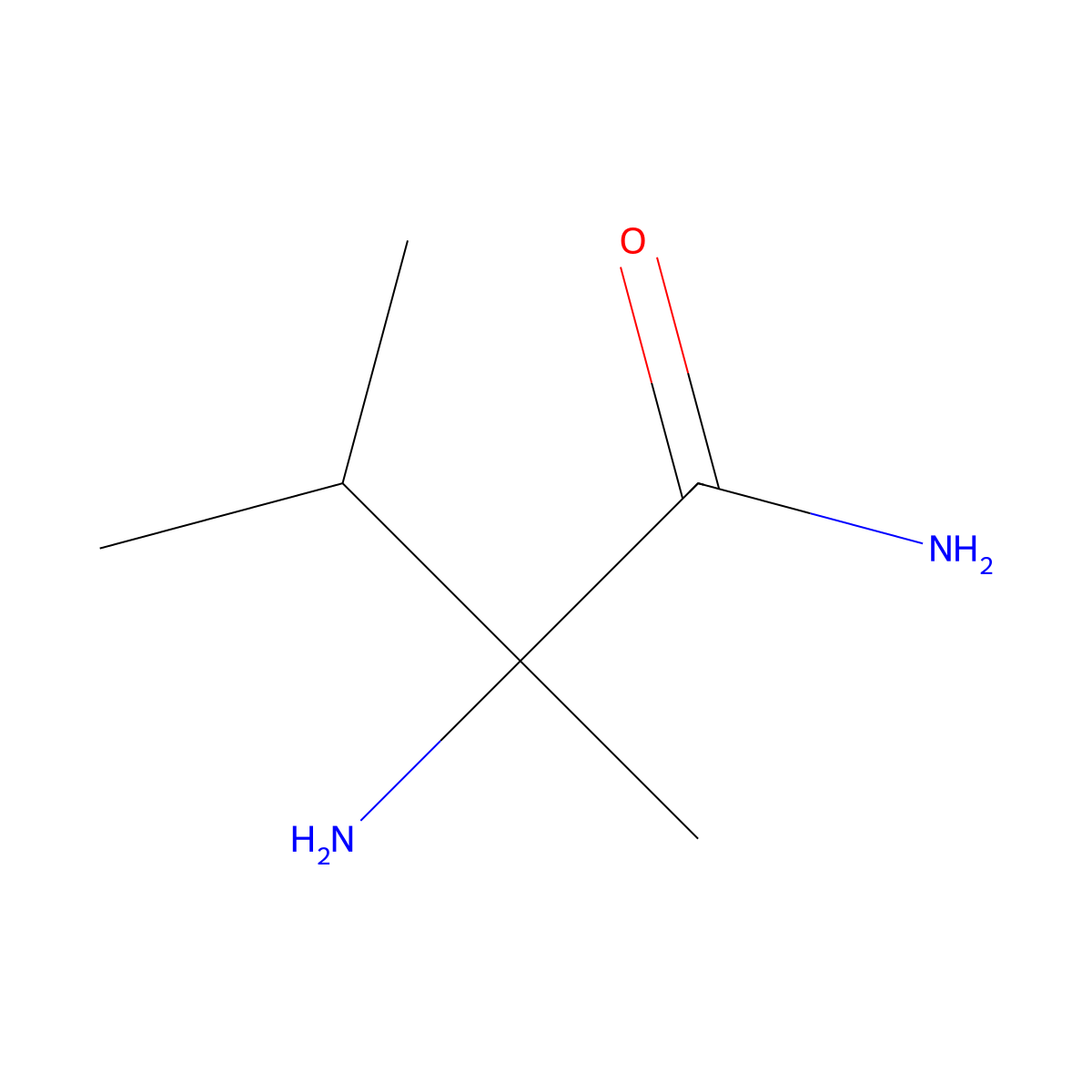 2-Amino-2,3-dimethylbutanamide molecular structure, CAS 40963-14-2