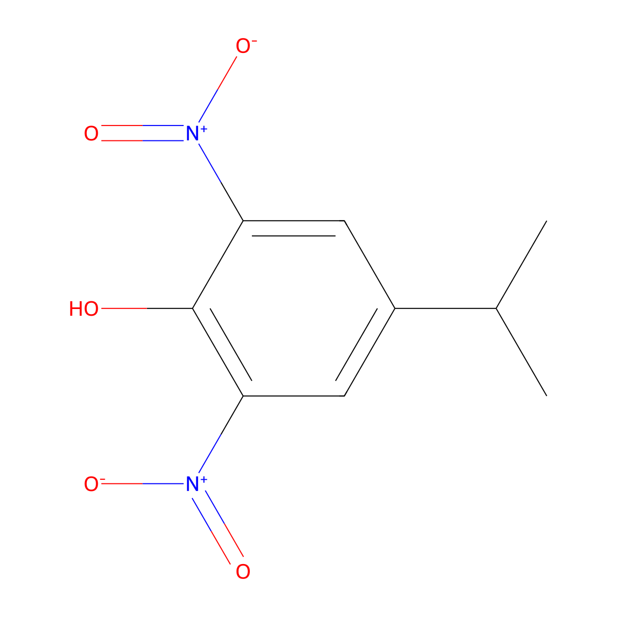 Phenol, 4-(1-methylethyl)-2,6-dinitro- molecular structure, CAS 4097-47-6