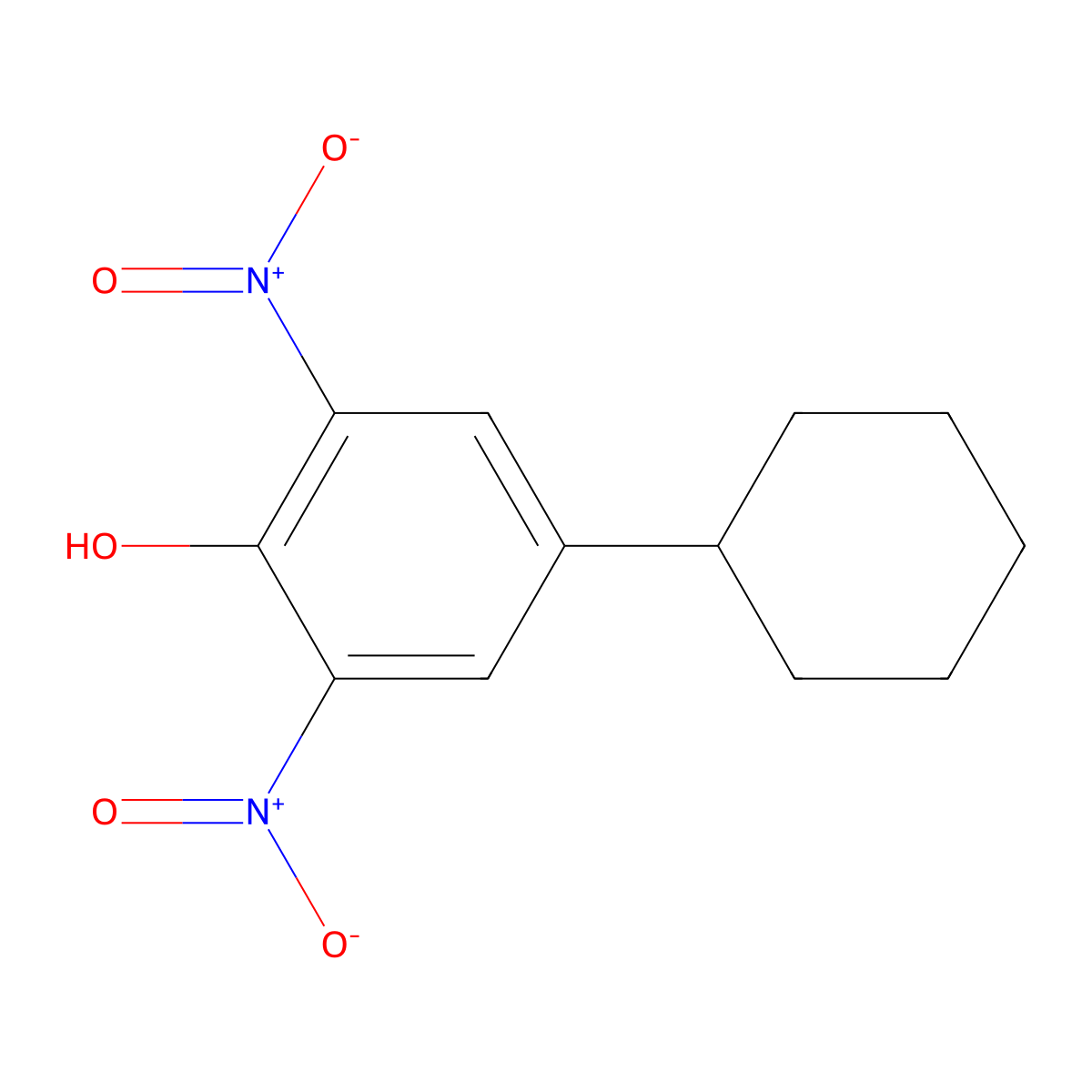 4-Cyclohexyl-2,6-dinitrophenol molecular structure, CAS 4097-58-9