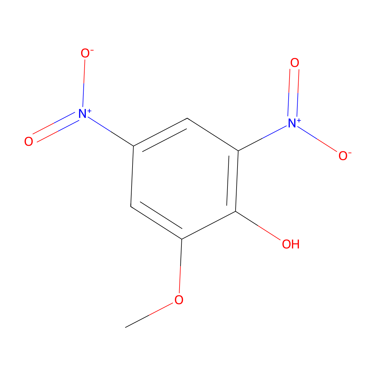 4,6-Dinitroguaiacol molecular structure, CAS 4097-63-6