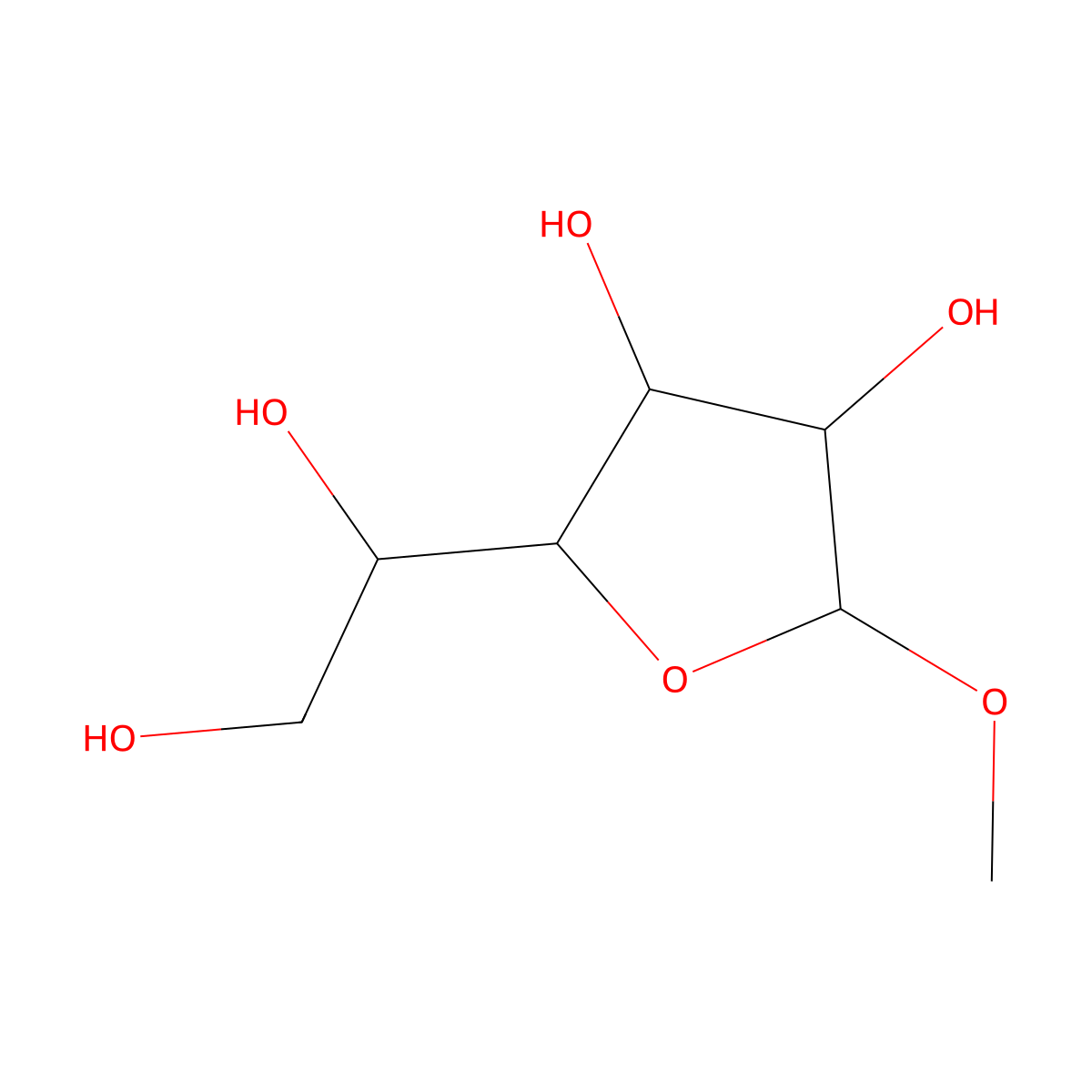 alpha-D-Mannofuranoside, methyl molecular structure, CAS 4097-91-0