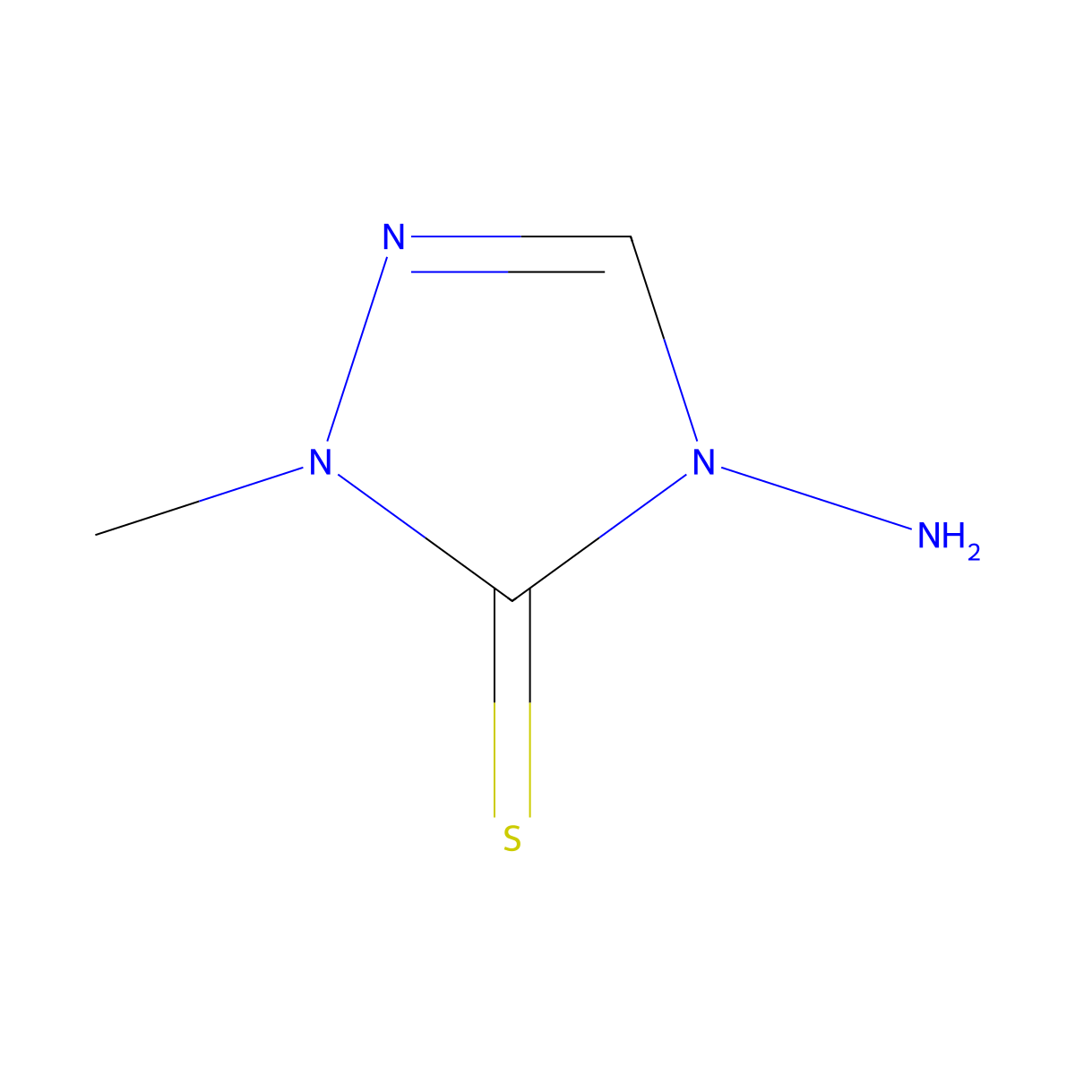 4-amino-1-methyl-4,5-dihydro-1H-1,2,4-triazole-5-thione molecular structure, CAS 40970-40-9