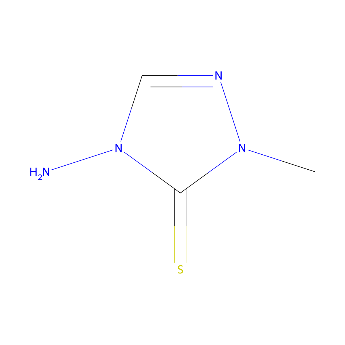 4-amino-1-methyl-4,5-dihydro-1H-1,2,4-triazole-5-thione molecular structure, CAS 40970-40-9
