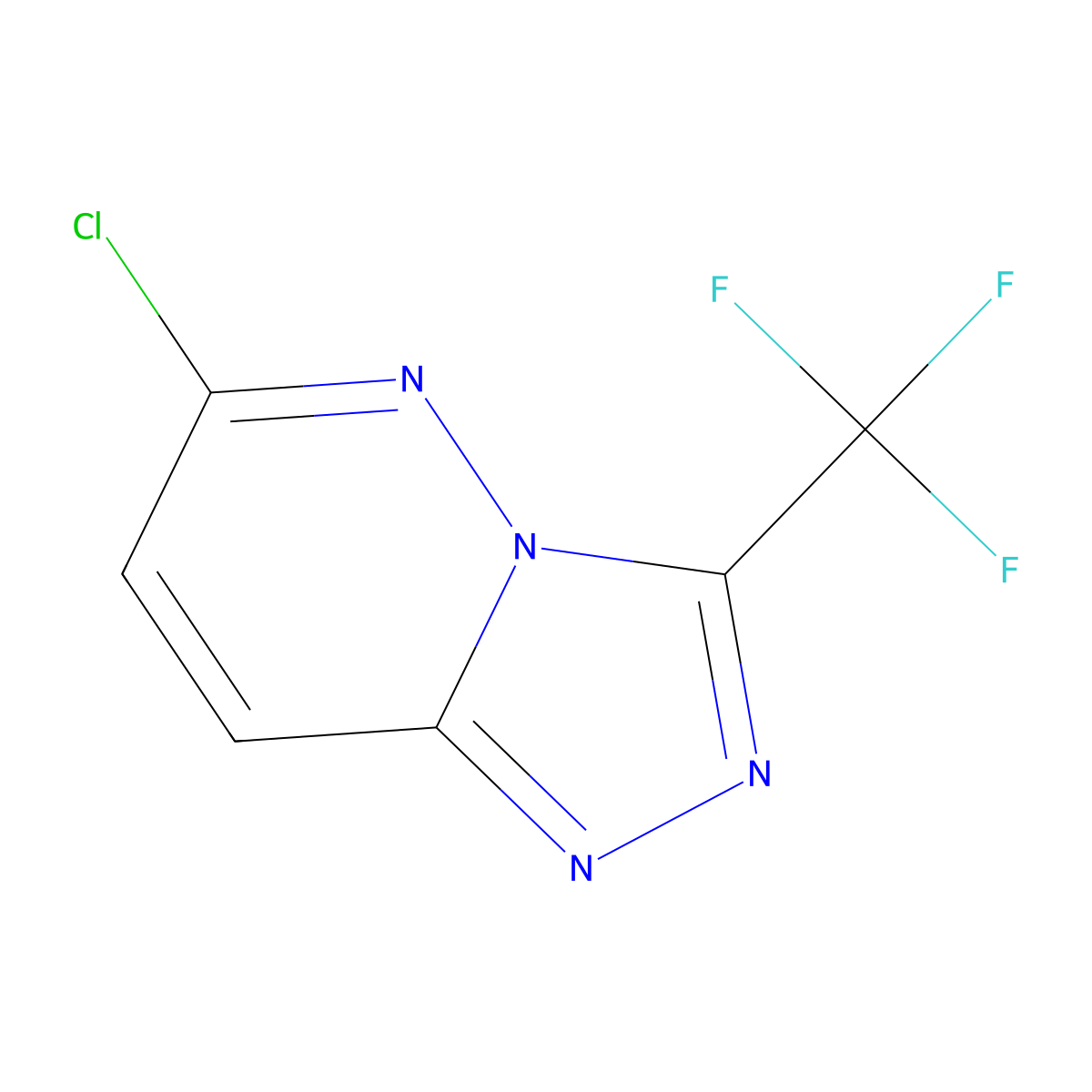 6-Chloro-3-(trifluoromethyl)-(1,2,4)triazolo(4,3-b)pyridazine molecular structure, CAS 40971-95-7