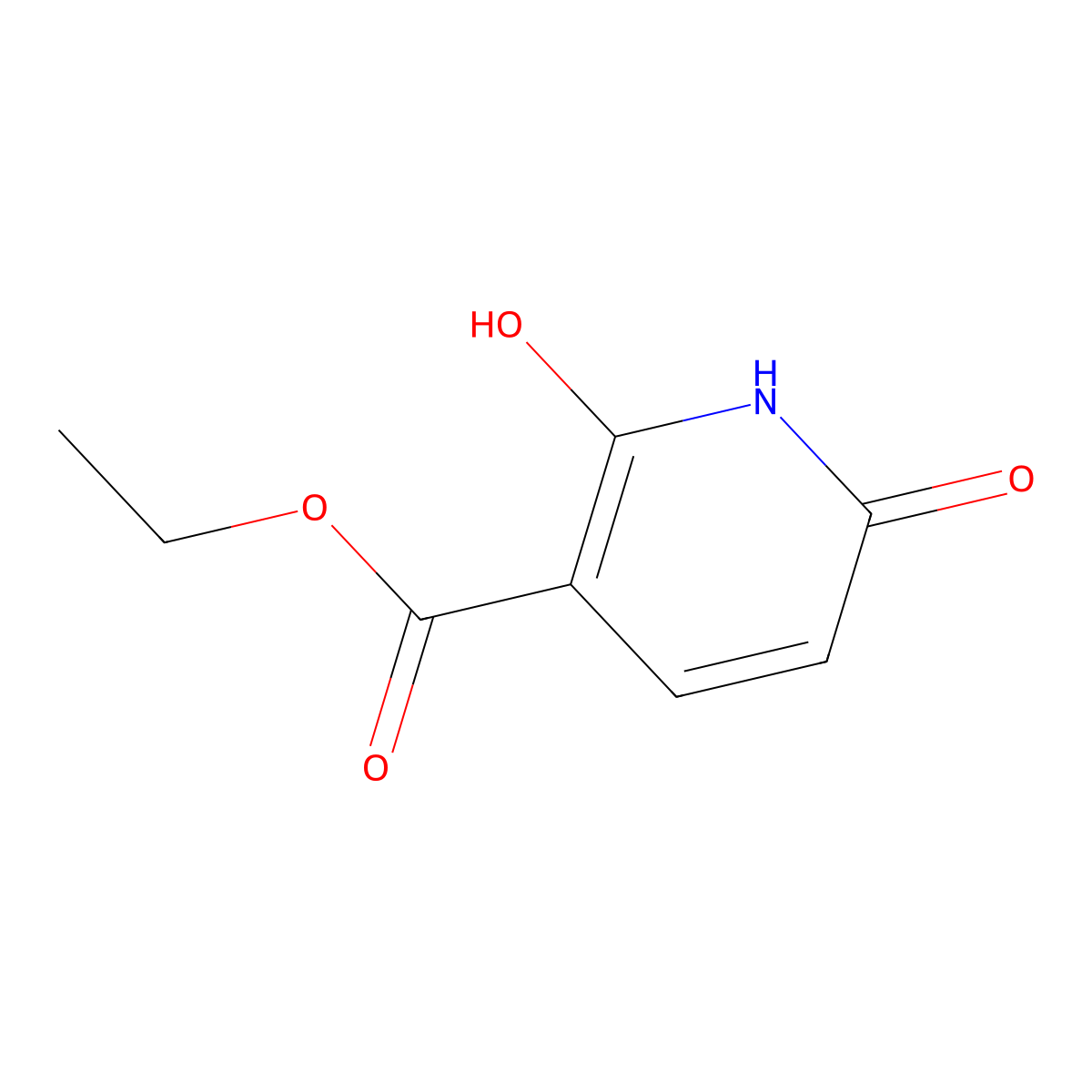 Ethyl 2,6-dihydroxynicotinate molecular structure, CAS 40975-40-4