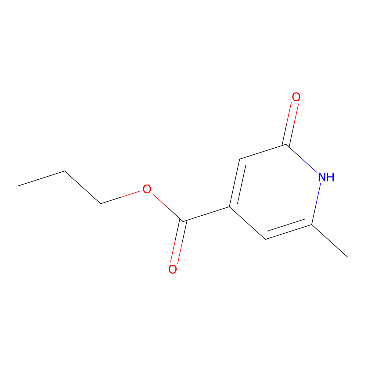Propyl 1,2-dihydro-6-methyl-2-oxo-4-pyridinecarboxylate molecular structure, CAS 40975-42-6