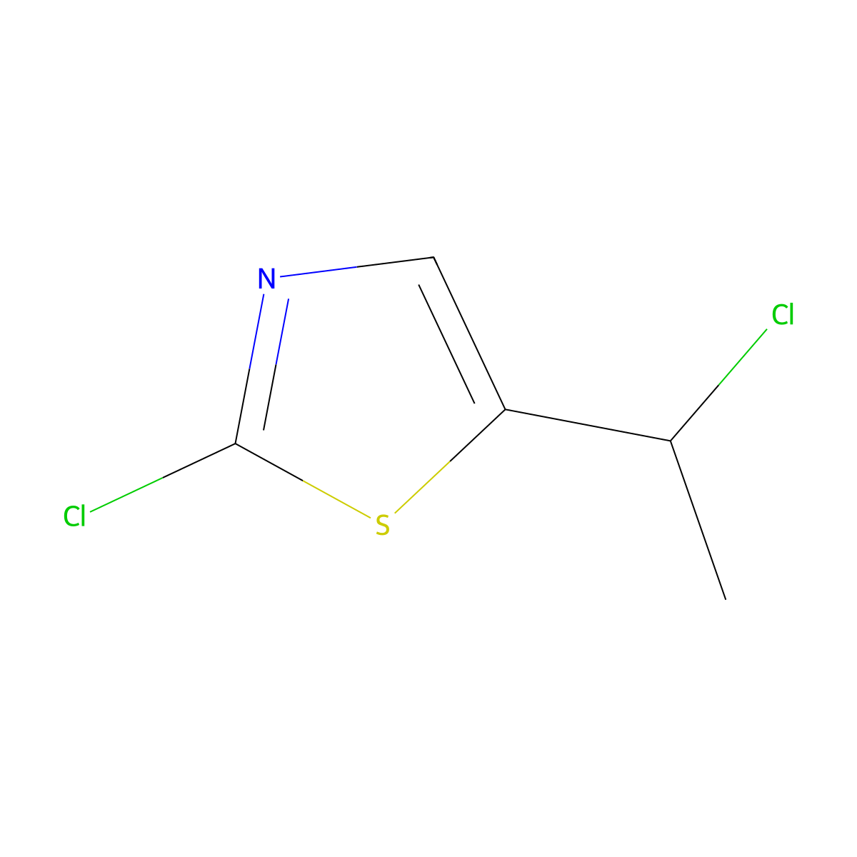 2-Chloro-5-(1-chloroethyl)thiazole molecular structure, CAS 40982-19-2