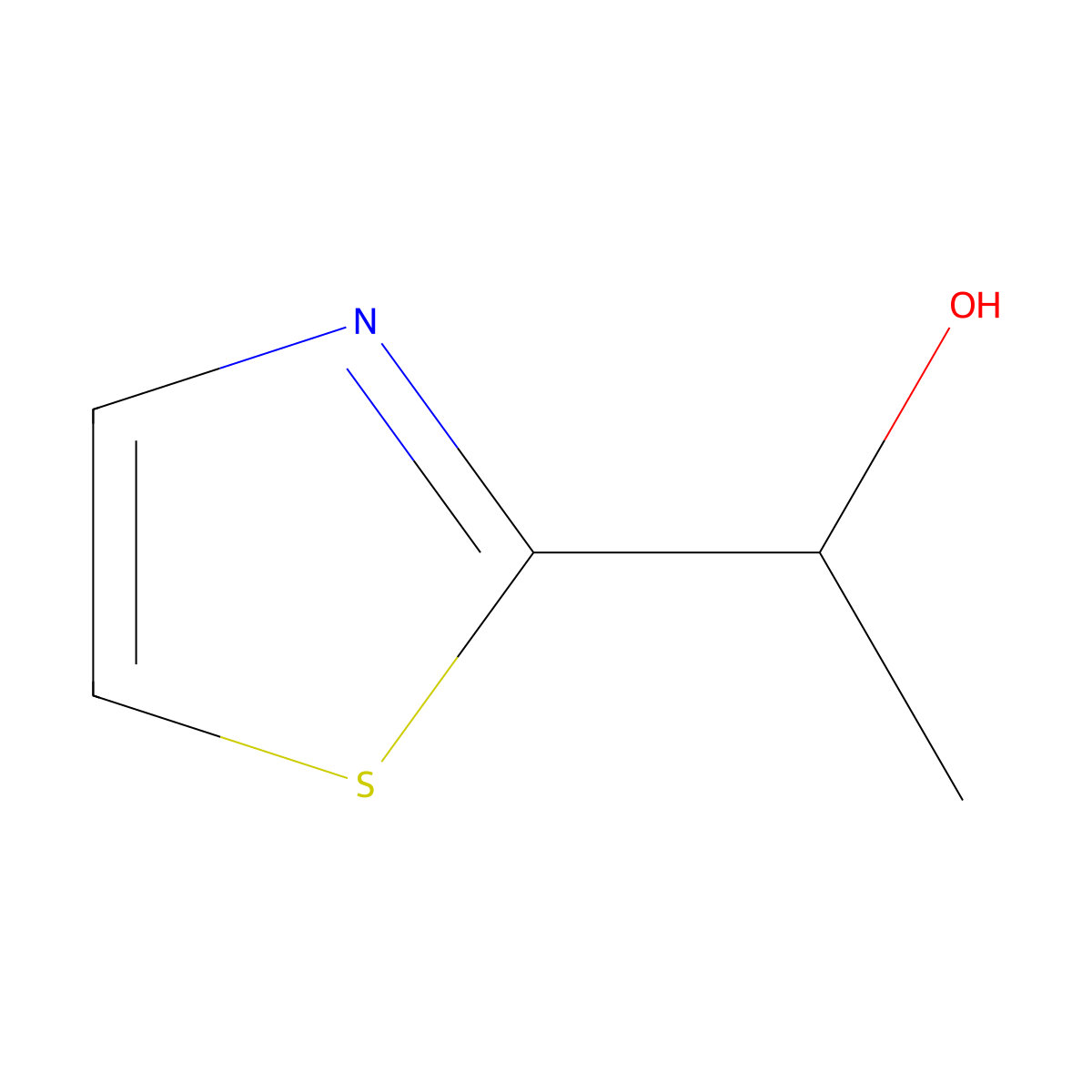1-(1,3-Thiazol-2-yl)ethan-1-ol molecular structure, CAS 40982-30-7