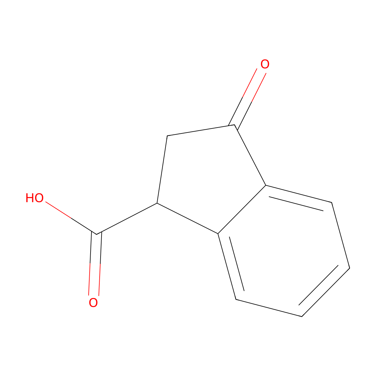 (1S)-3-Oxo-2,3-dihydro-1H-indene-1-carboxylic acid molecular structure, CAS 40985-43-1