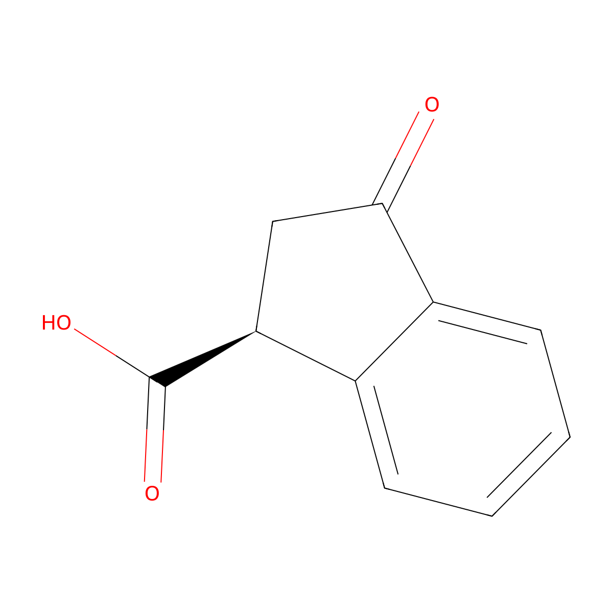 (1S)-3-Oxo-2,3-dihydro-1H-indene-1-carboxylic acid molecular structure, CAS 40985-43-1