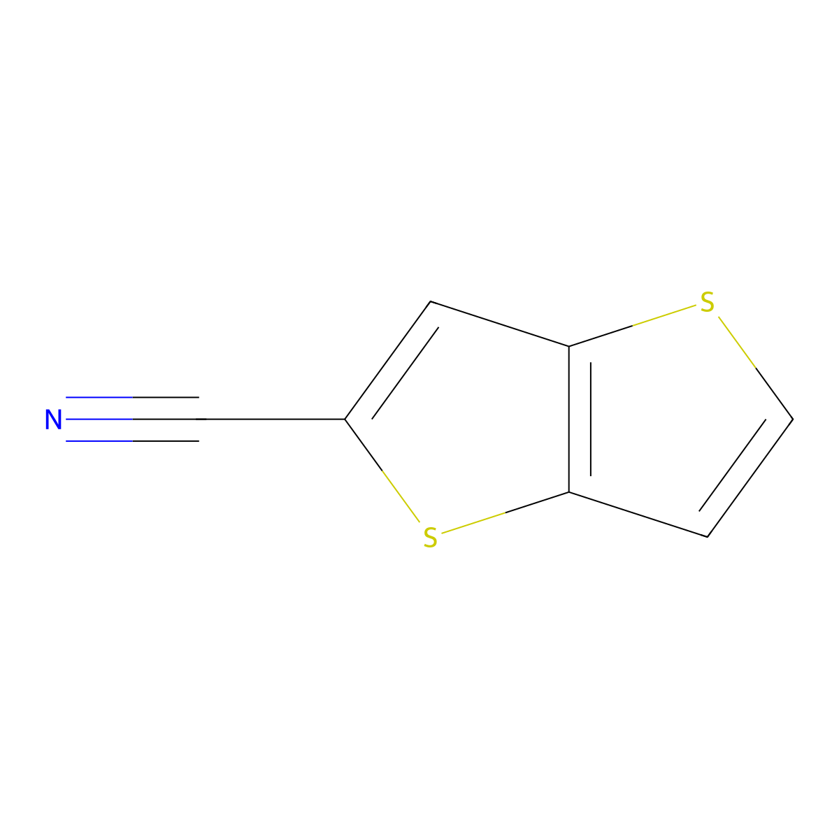 Thieno[3,2-b]thiophene-2-carbonitrile molecular structure, CAS 40985-58-8