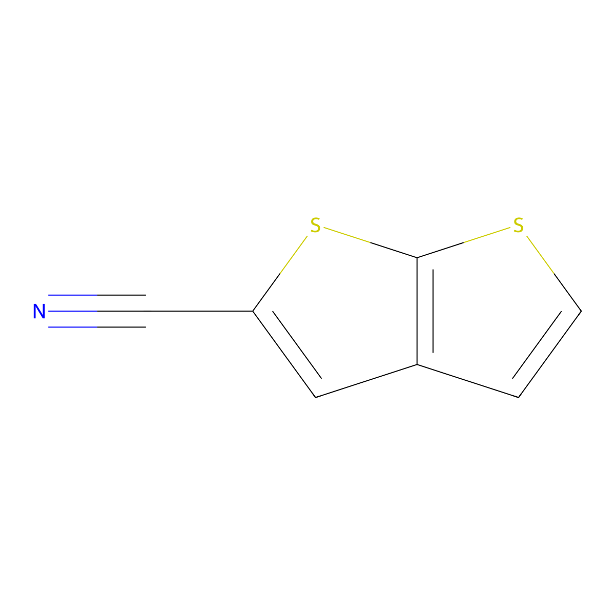 Thieno[2,3-b]thiophene-2-carbonitrile molecular structure, CAS 40985-59-9