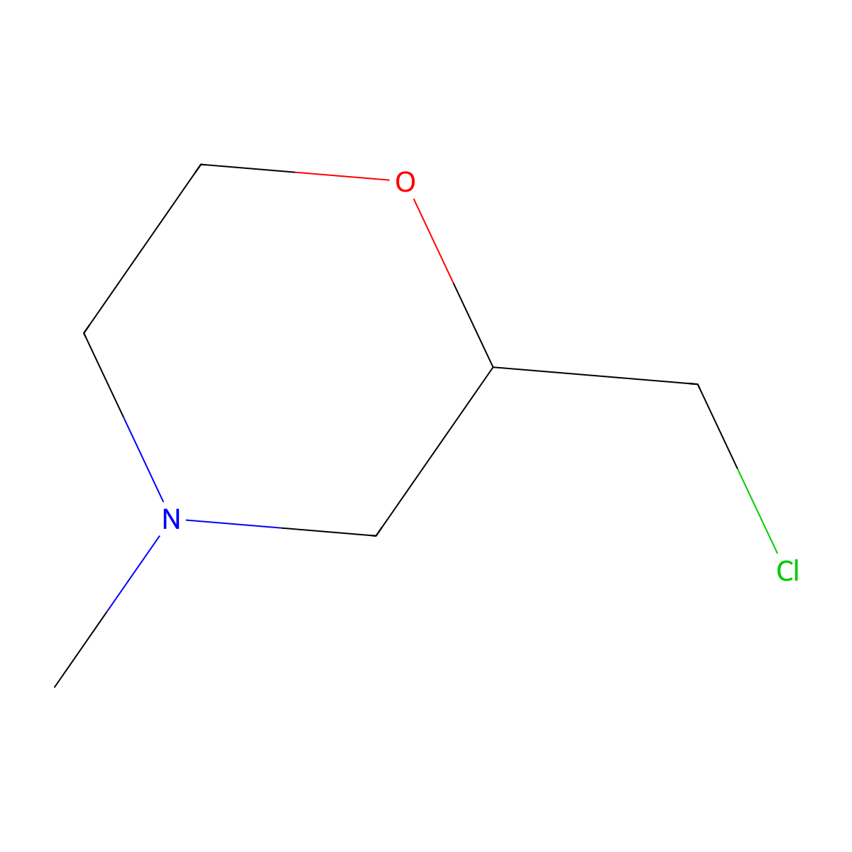 2-(Chloromethyl)-4-methylmorpholine molecular structure, CAS 40987-31-3