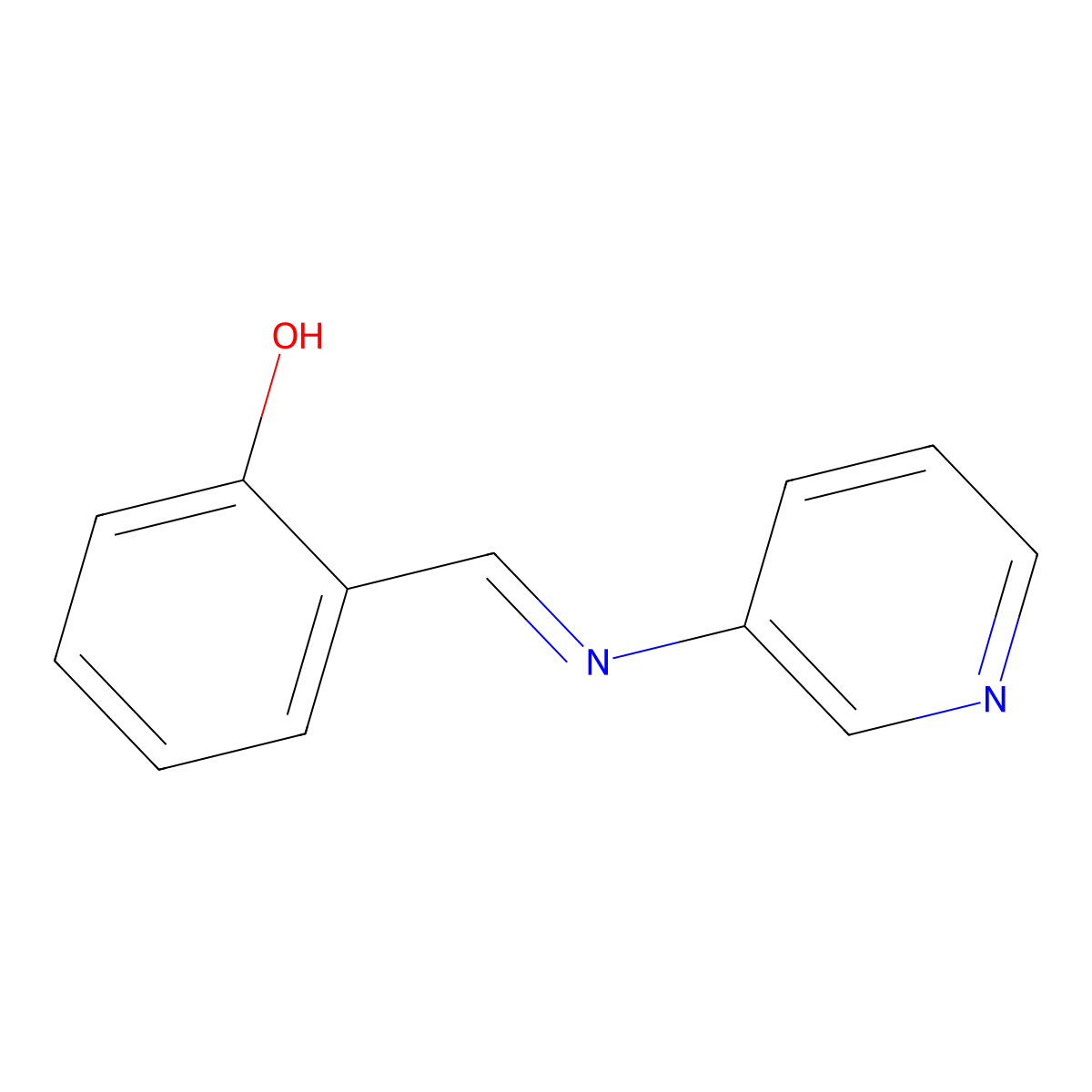 2-[(3-Pyridylimino)methyl]phenol molecular structure, CAS 40989-90-0