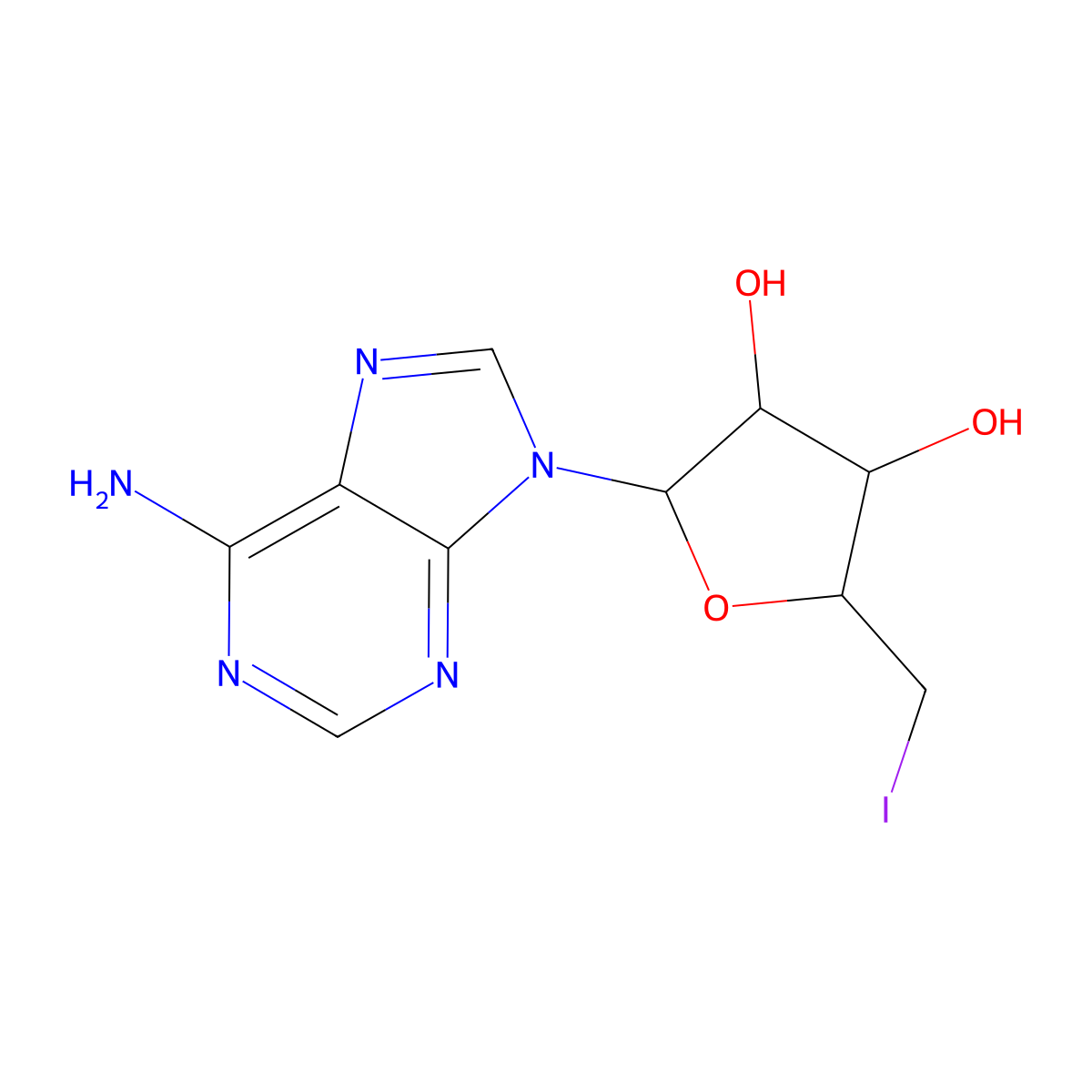 5'-Deoxy-5'-iodoadenosine molecular structure, CAS 4099-81-4