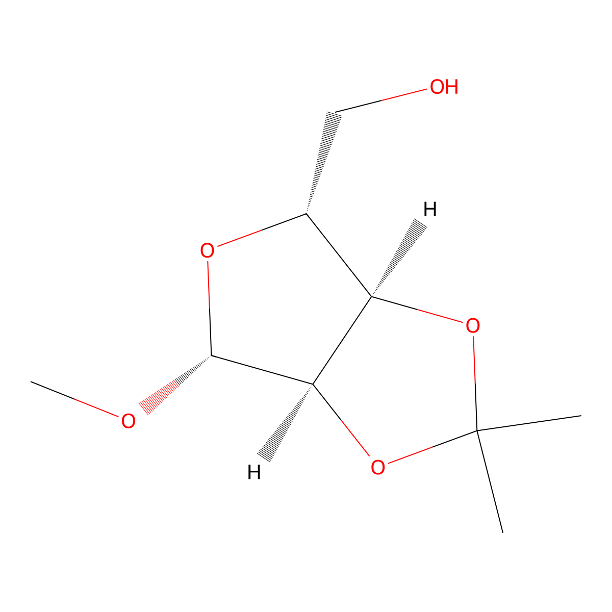 Methyl 2,3-O-(1-methylethylidene)-beta-D-ribofuranoside molecular structure, CAS 4099-85-8