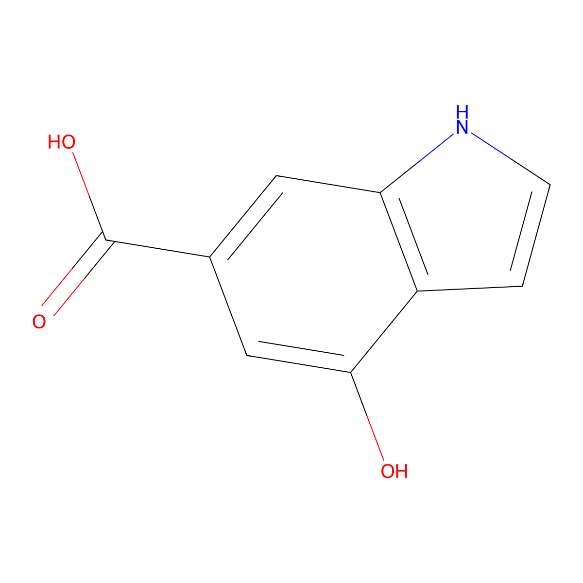 4-Hydroxy-1H-indole-6-carboxylic acid molecular structure, CAS 40990-52-1