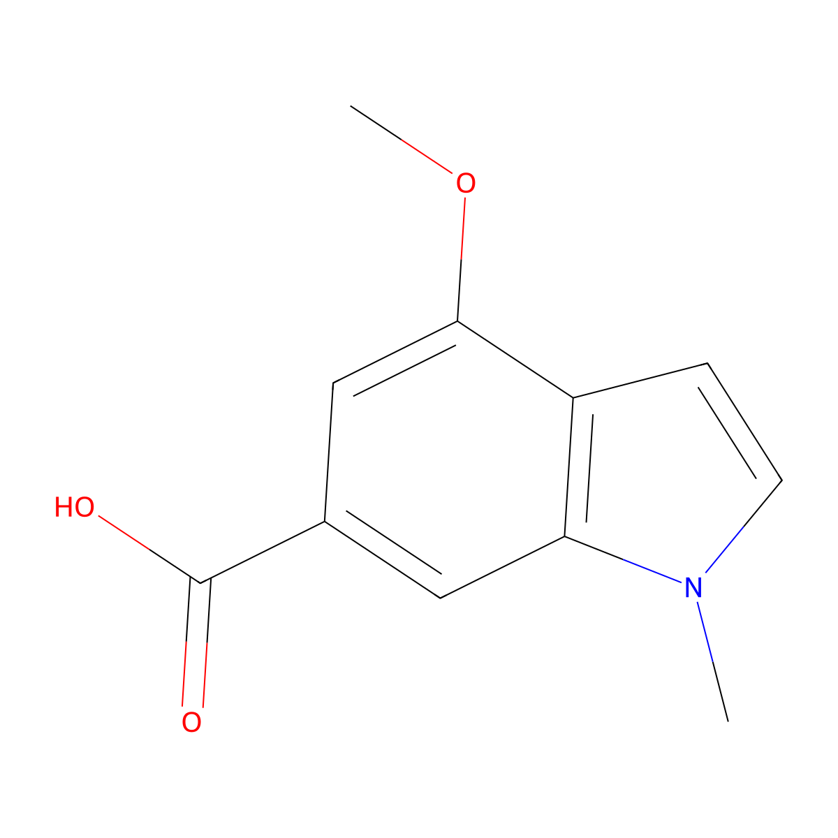 4-Methoxy-1-methyl-1H-indole-6-carboxylic acid molecular structure, CAS 40990-58-7