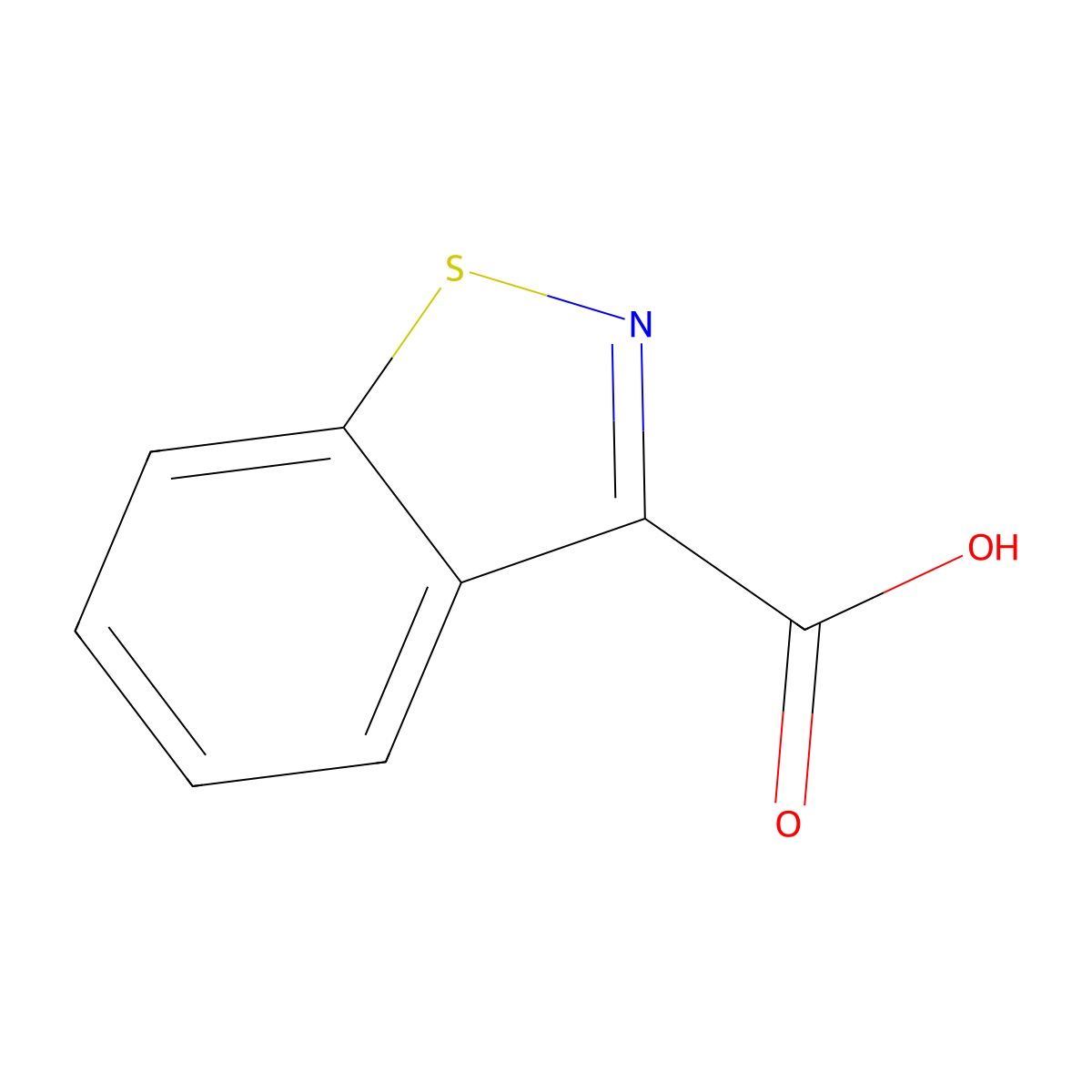 1,2-Benzisothiazole-3-carboxylic acid molecular structure, CAS 40991-34-2