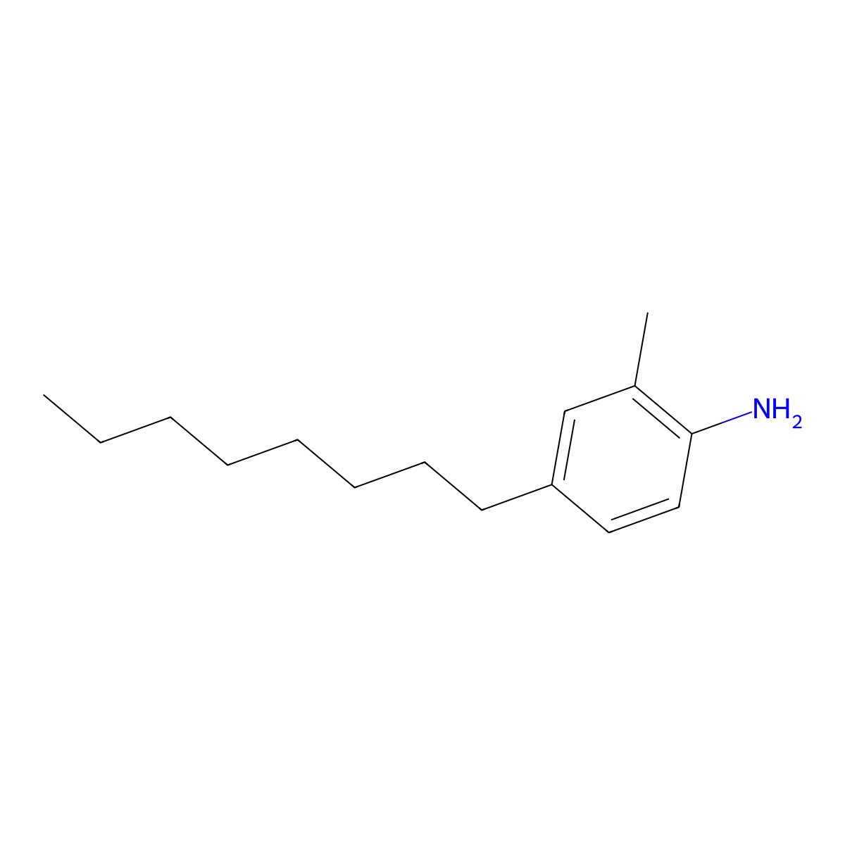 2-Methyl-4-octylaniline molecular structure, CAS 40991-59-1