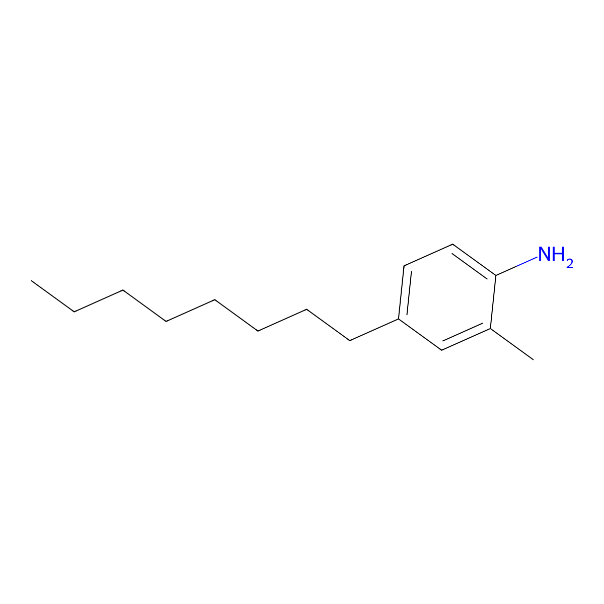 2-Methyl-4-octylaniline molecular structure, CAS 40991-59-1