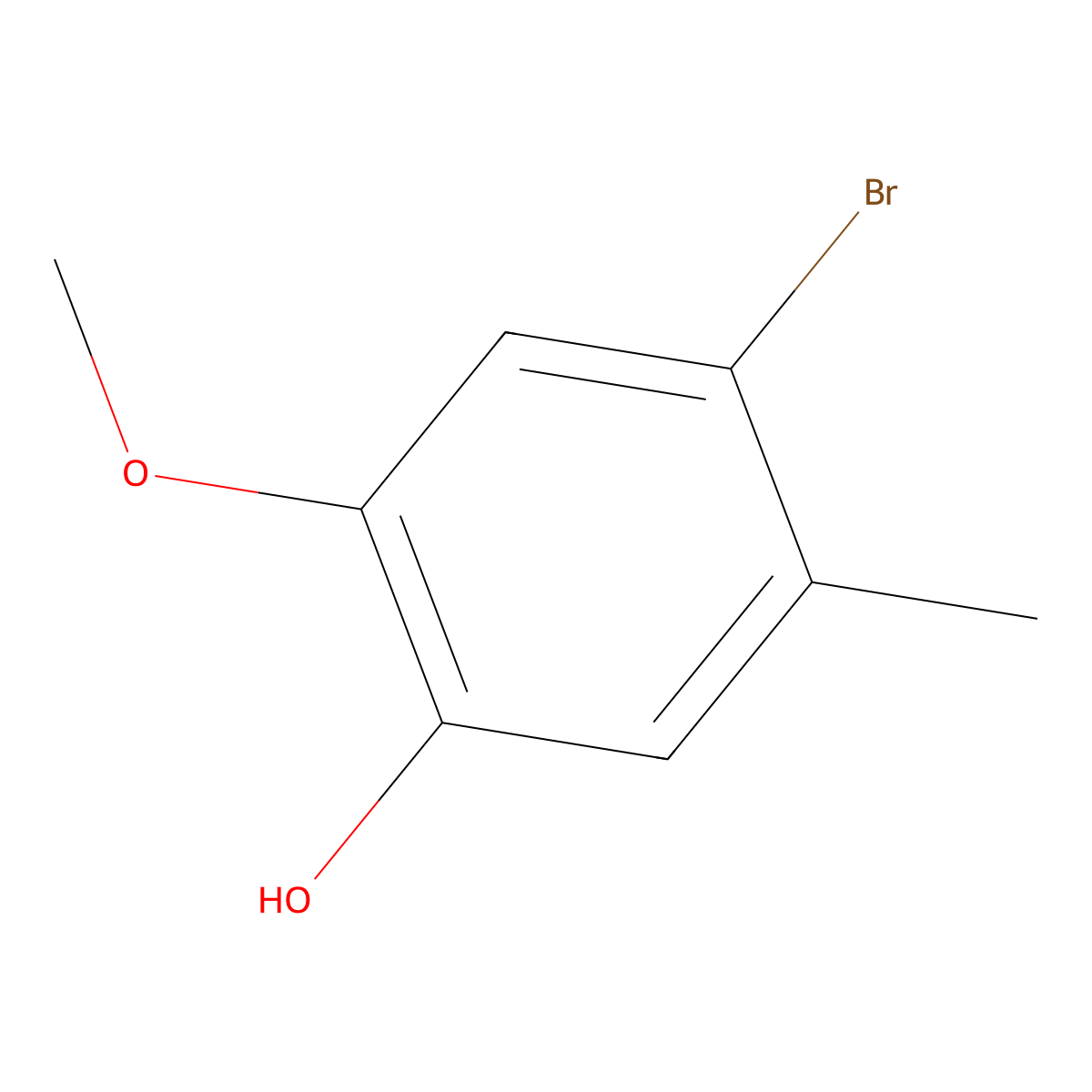 4-Bromo-2-methoxy-5-methylphenol molecular structure, CAS 40992-09-4