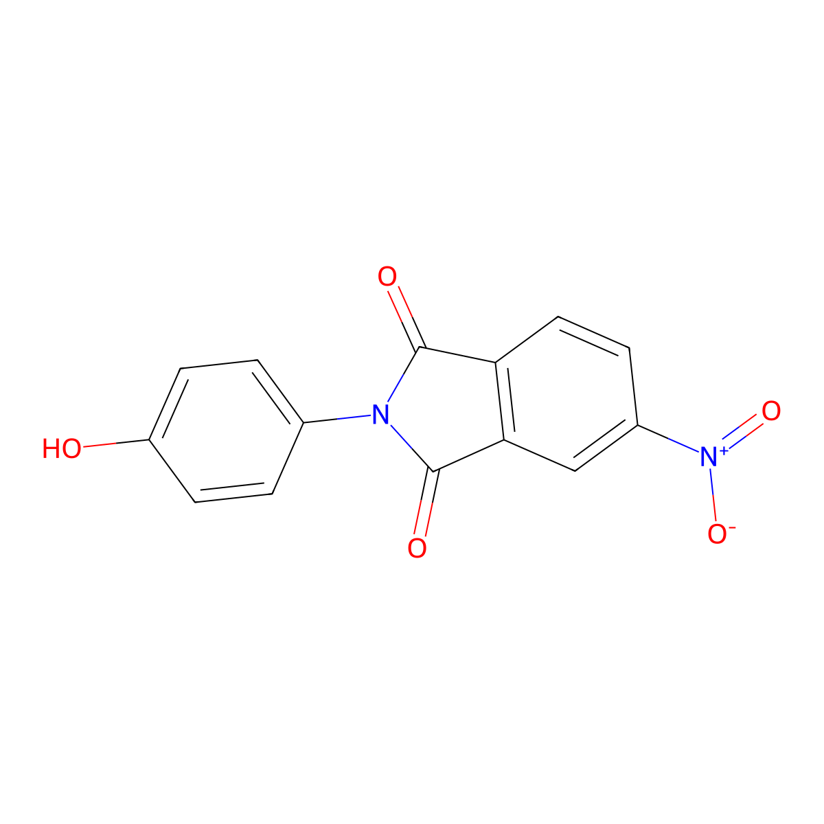 2-(4-Hydroxyphenyl)-5-nitroisoindoline-1,3-dione molecular structure, CAS 40992-14-1