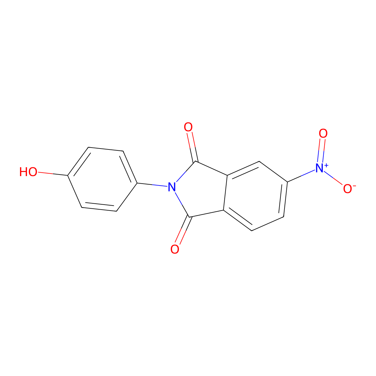 2-(4-Hydroxyphenyl)-5-nitroisoindoline-1,3-dione molecular structure, CAS 40992-14-1