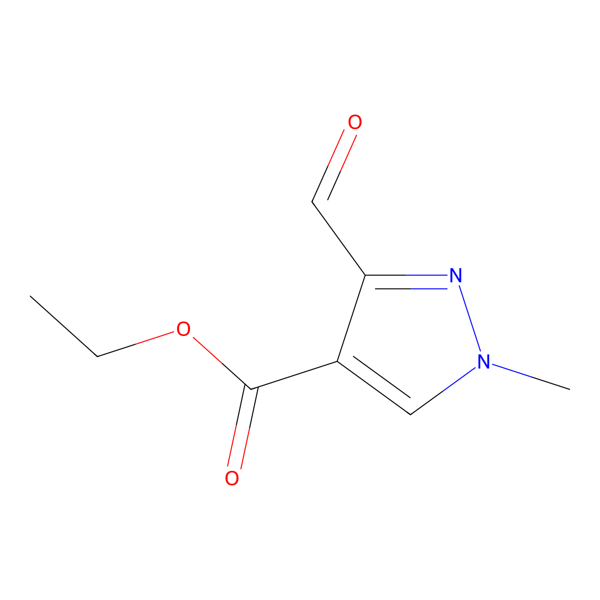 Ethyl 3-formyl-1-methyl-1H-pyrazole-4-carboxylate molecular structure, CAS 40995-39-9