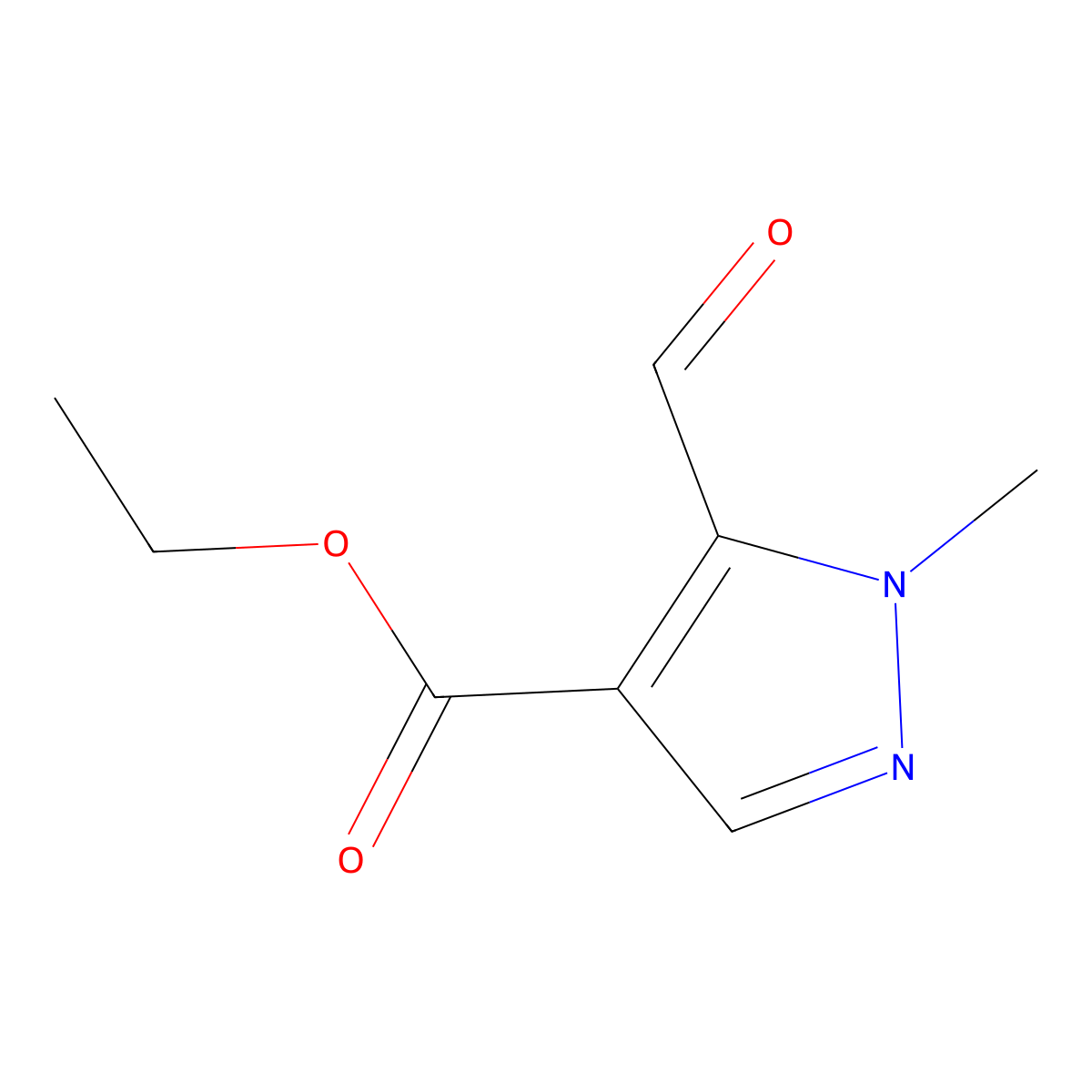 ethyl 5-formyl-1-methyl-1H-pyrazole-4-carboxylate molecular structure, CAS 40995-41-3