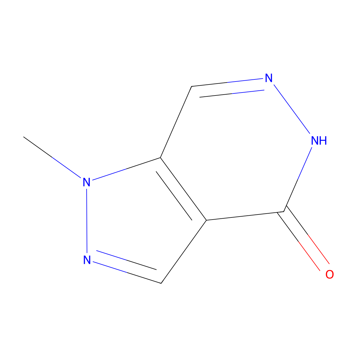 1-methyl-1H,4H,5H-pyrazolo(3,4-d)pyridazin-4-one molecular structure, CAS 40995-46-8