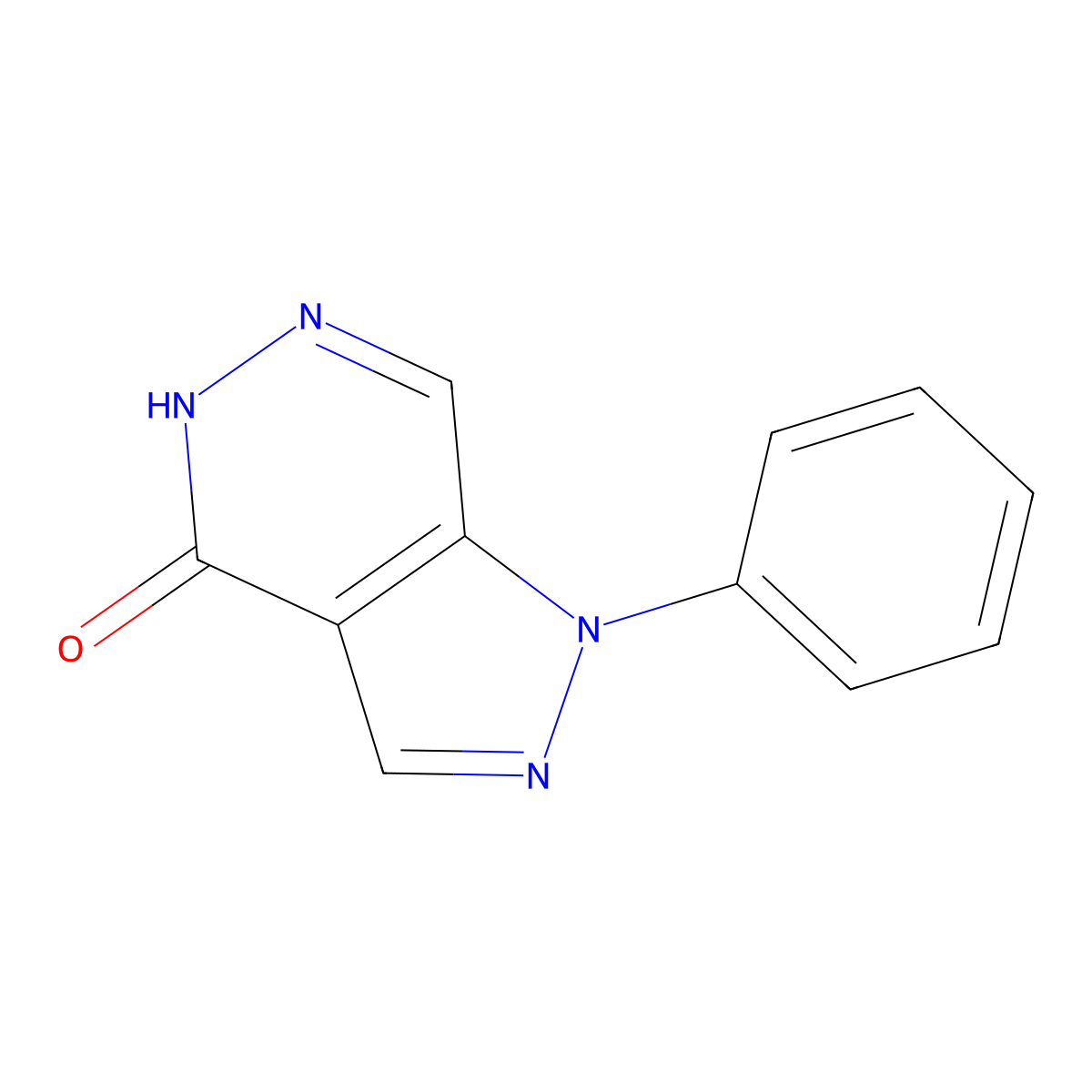 1-phenyl-1H,4H,5H-pyrazolo(3,4-d)pyridazin-4-one molecular structure, CAS 40995-47-9