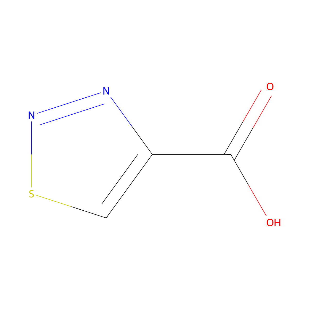1,2,3-Thiadiazole-4-carboxylic acid molecular structure, CAS 4100-13-4