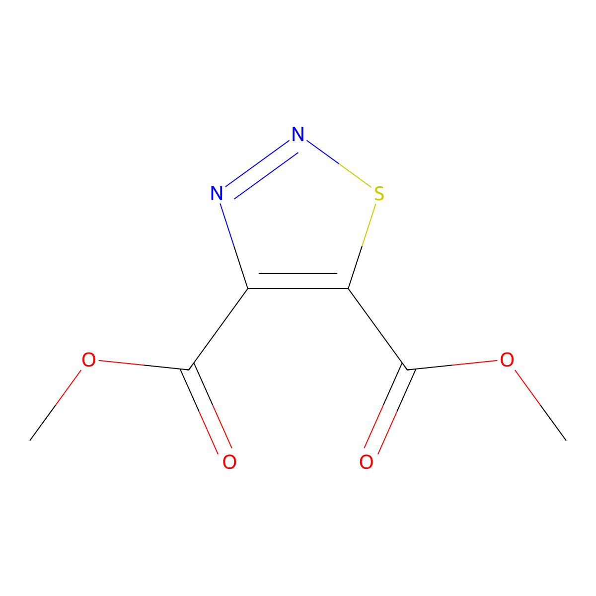 4,5-Dimethyl 1,2,3-thiadiazole-4,5-dicarboxylate molecular structure, CAS 4100-15-6