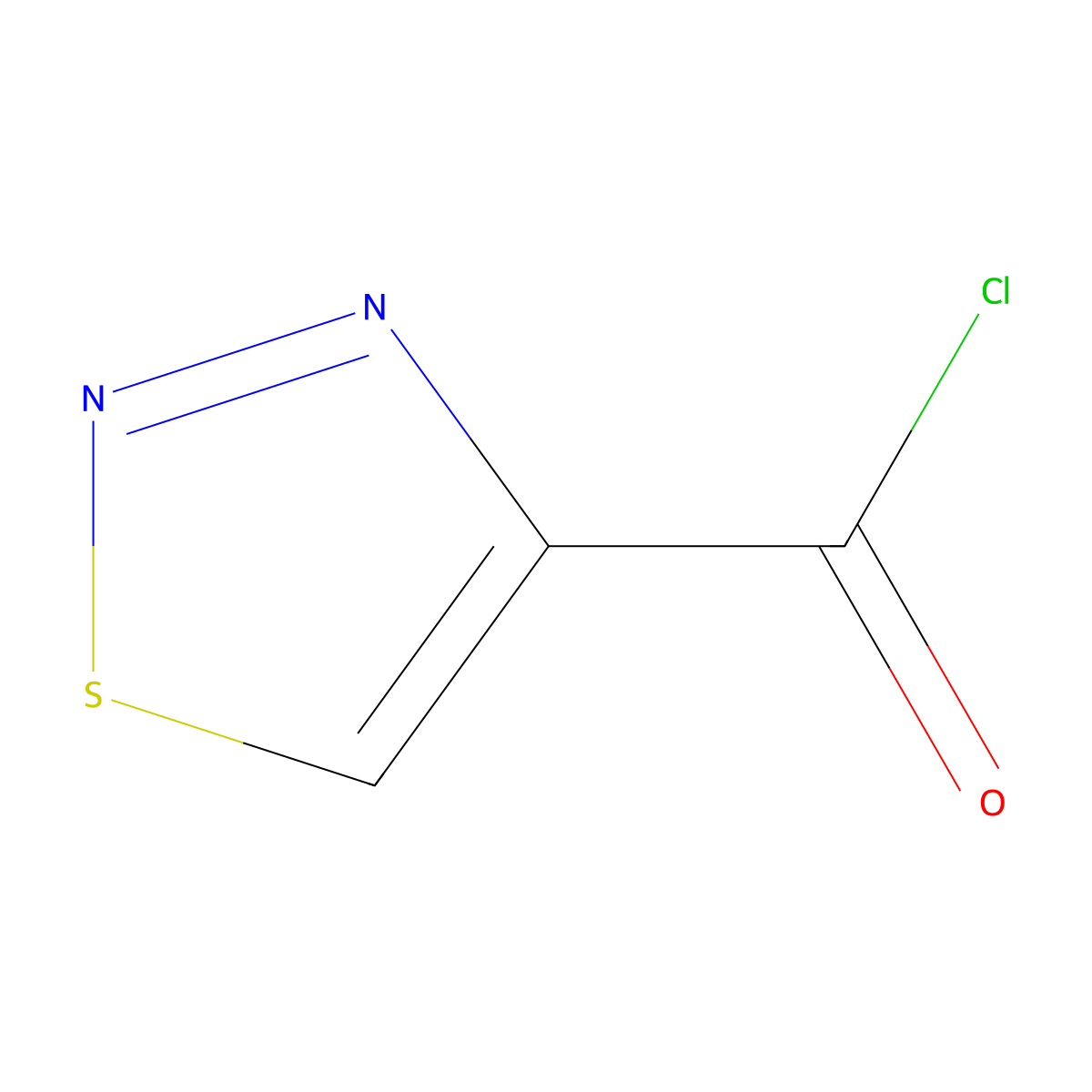 1,2,3-Thiadiazole-4-carbonyl chloride molecular structure, CAS 4100-17-8