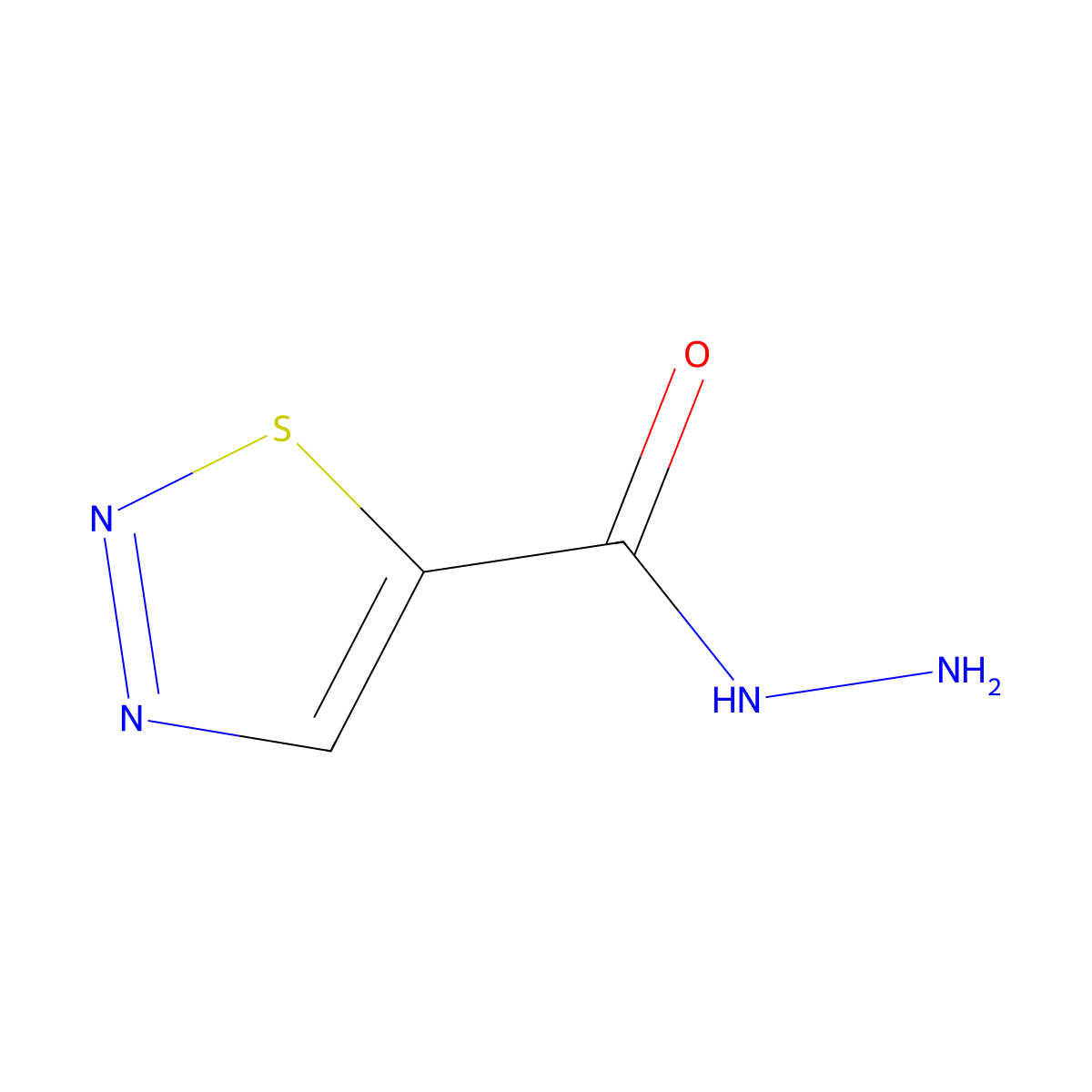 1,2,3-Thiadiazole-5-carbohydrazide molecular structure, CAS 4100-19-0