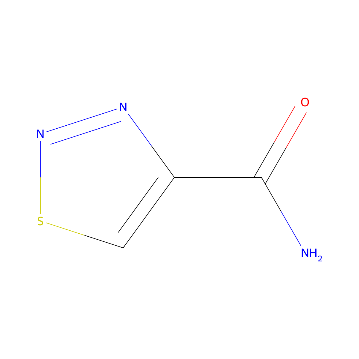1,2,3-Thiadiazole-4-carboxamide molecular structure, CAS 4100-20-3