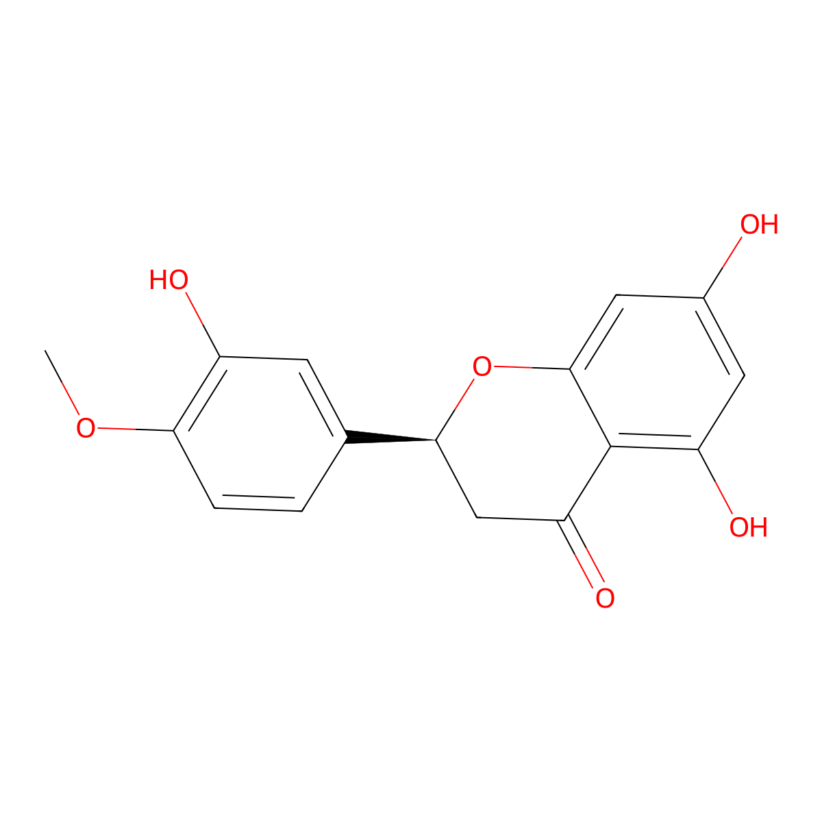 Hesperetin molecular structure, CAS 41001-90-5
