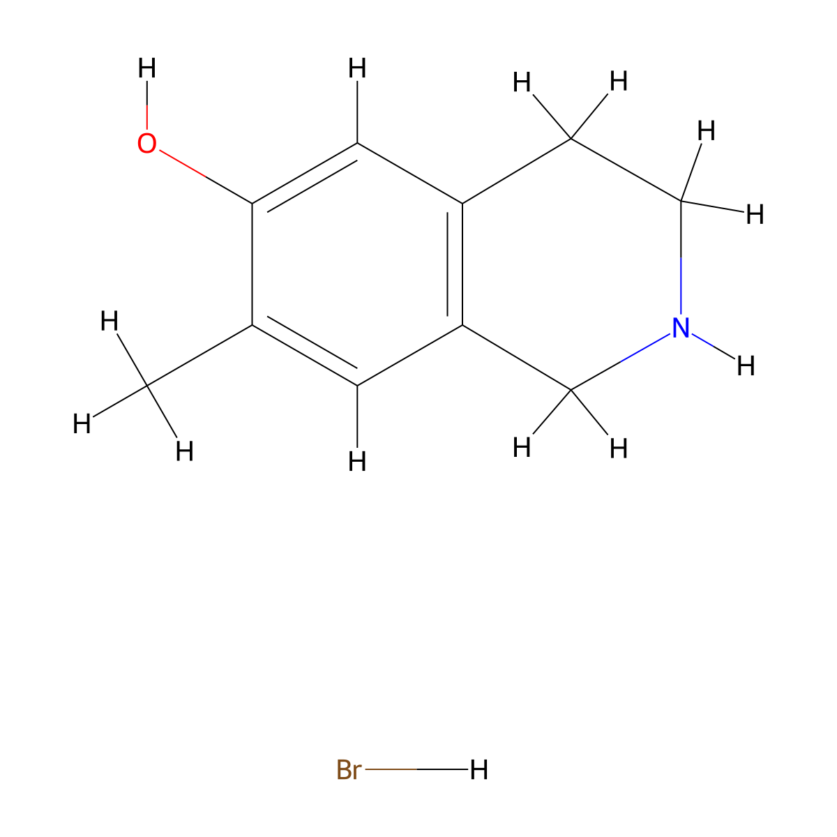 7-Methyl-1,2,3,4-tetrahydroisoquinolin-6-ol hydrobromide molecular structure, CAS 41002-63-5