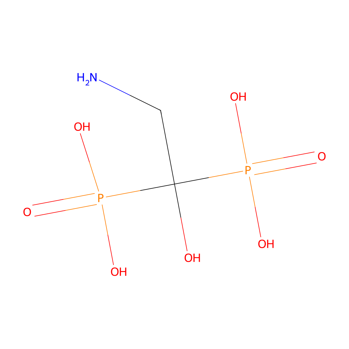 2-Amino-1-hydroxyethane-1,1-diphosphonic acid molecular structure, CAS 41003-10-5
