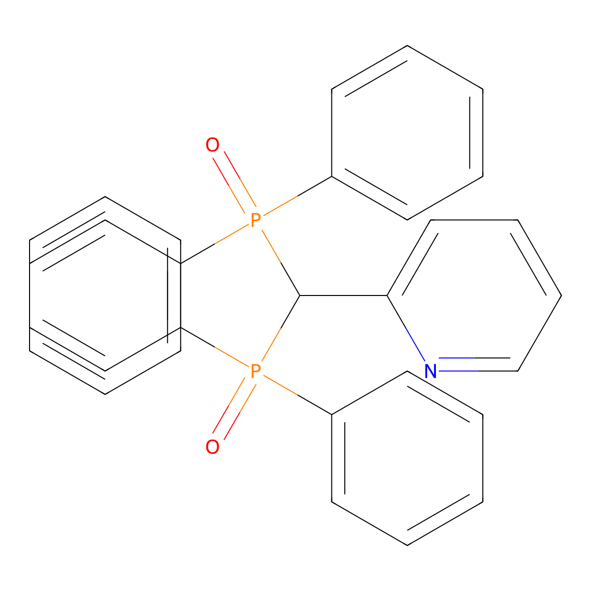 2-[Bis(diphenylphosphoryl)methyl]pyridine molecular structure, CAS 41003-53-6