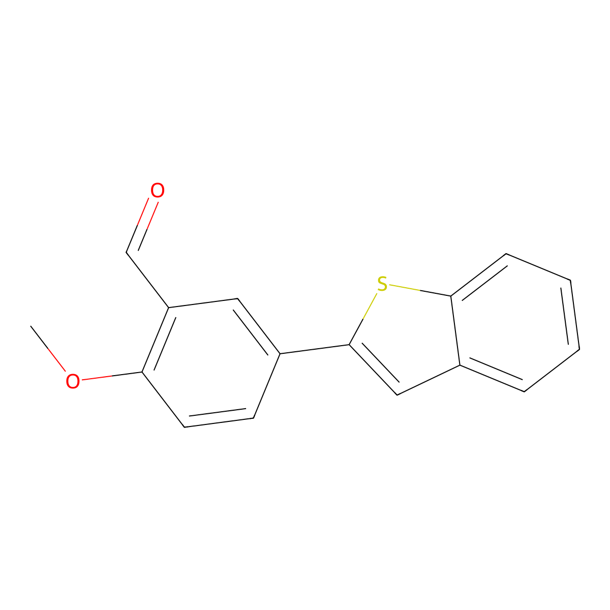 5-Benzo[b]thien-2-yl-2-methoxybenzaldehyde molecular structure, CAS 410086-17-8