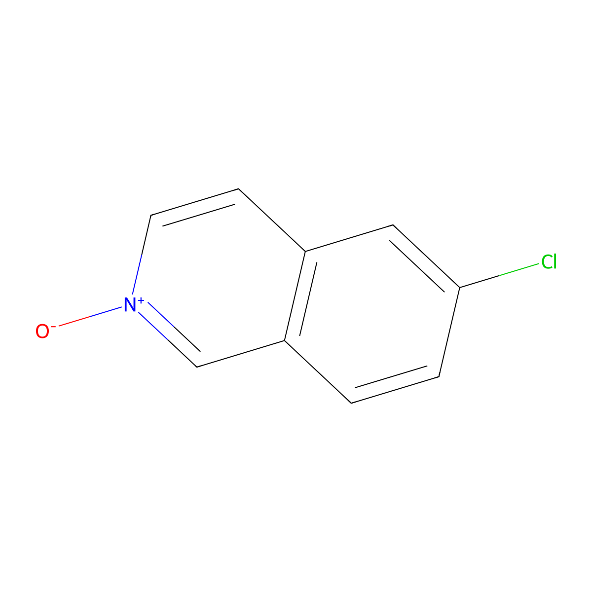 6-Chloroisoquinolin-2-ium-2-olate molecular structure, CAS 410086-26-9